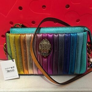Kurt Geiger Multicolor Metallic Quilted Rainbow Crossbody Bag